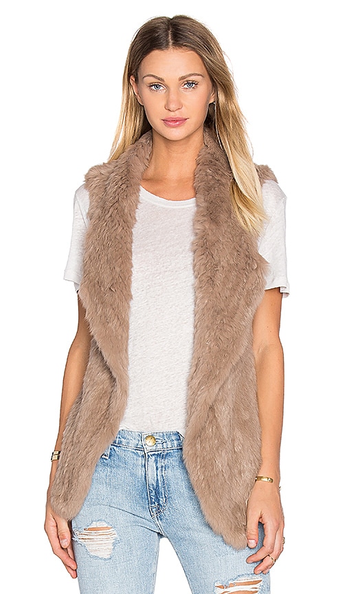 HEARTLOOM Michi Rabbit Fur Vest in Fawn REVOLVE