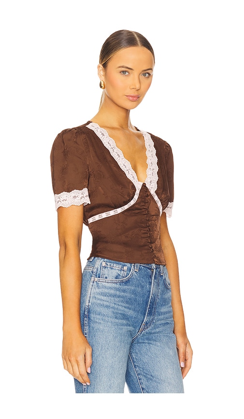 Heartloom Dahlia Top In 黄棕色