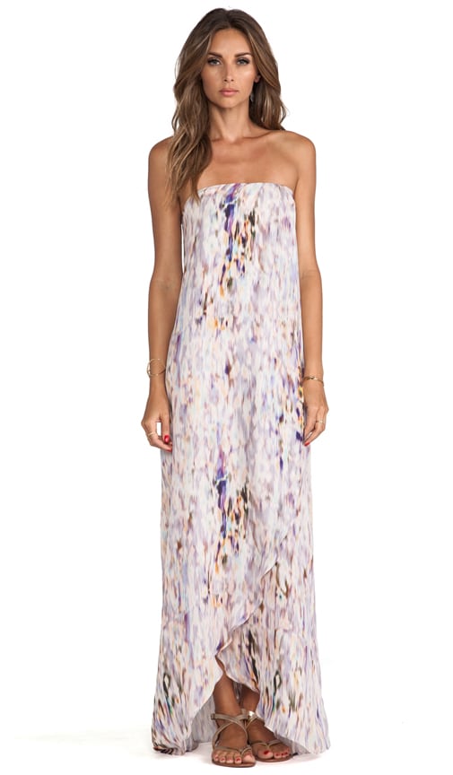 Strapless Asymmetric Hem Maxi Dress
