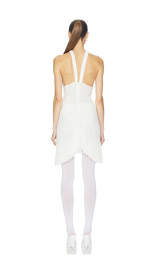  Haelo Kleid Pleated Drape Dress In White. Größe S. Also In Xxs, Xs, M, L, Xl. 