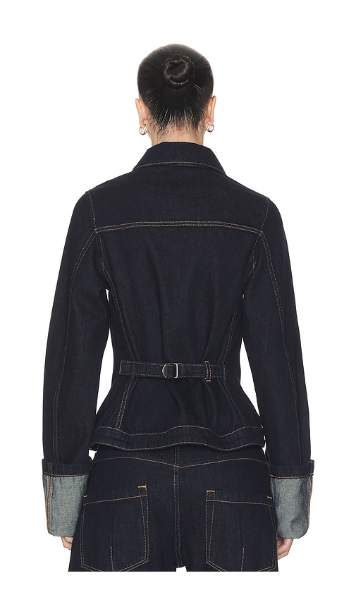  Haelo Cinch Back Trucker Jacket In Blue. Size Xs. Also In Xxs, M, Xl. 