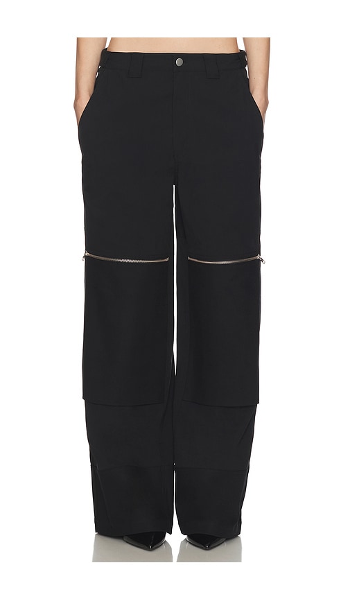 Haelo Flex Waist Zip Cargo Pant In Black