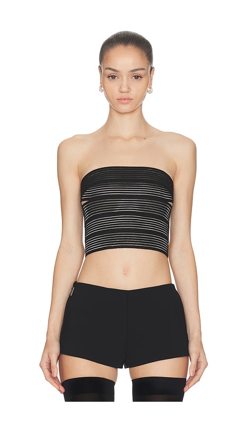 Haelo Elastic Brace Corset Top In Black