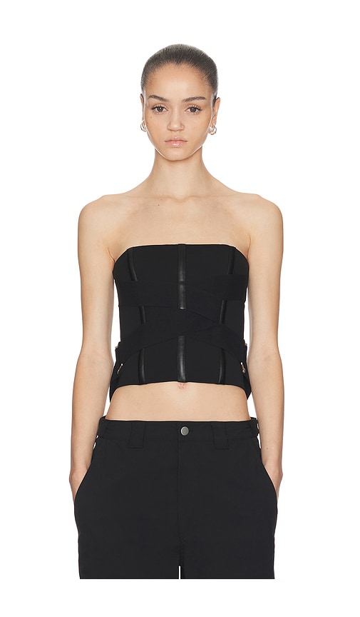 Haelo Interwoven Brace Top In Black