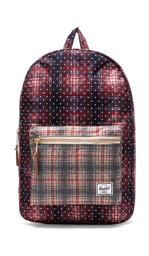 Herschel Supply Co. Settlement Backpack in Rust Plaid Polka Dot & Grey ...