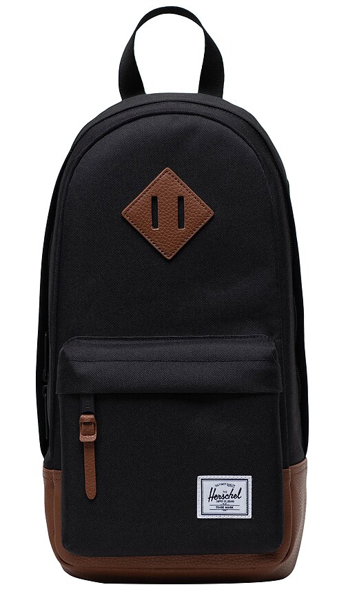 Shop Herschel Supply Co Heritage Shoulder Bag In 黑色 & 褐色