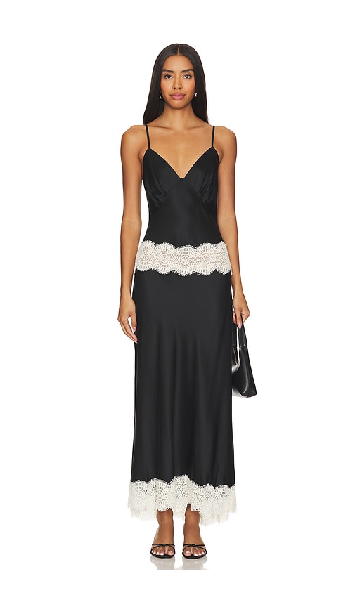 Hansen + Gretel Winslet Slip Dress in Black & Cream