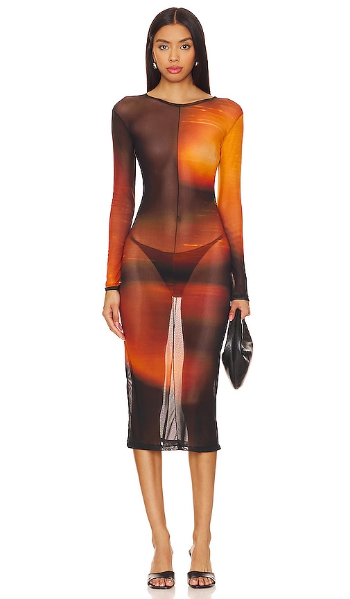 HAIGHT. Renata Midi Dress in Face Print