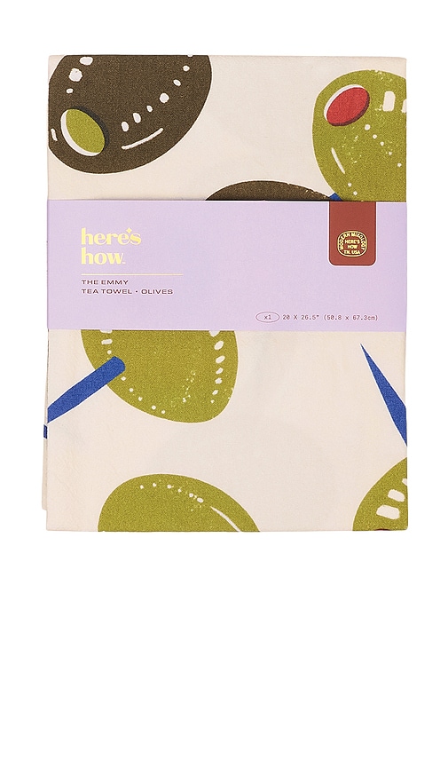  Here's How The Emmy Tea Towel In Olive. 