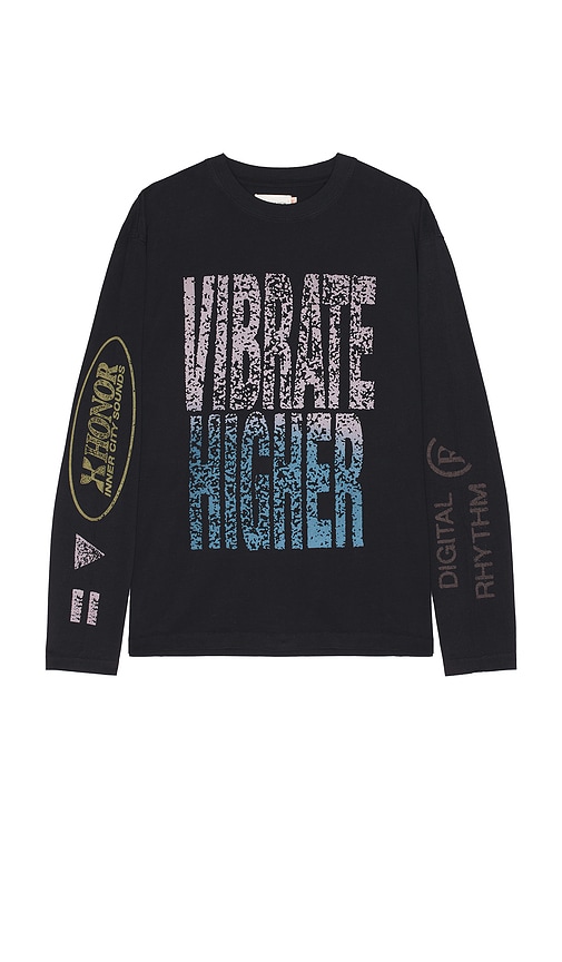 Shop Honor The Gift Vibrations Long Sleeve Tee In 黑色