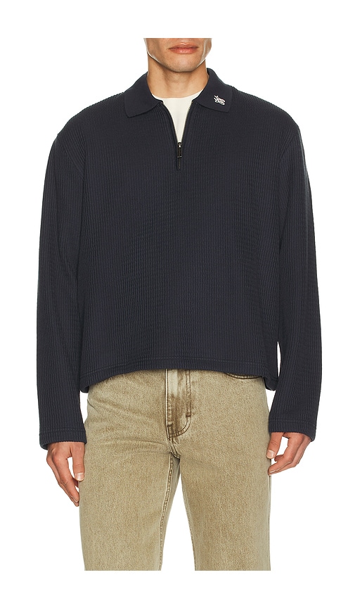 Honor The Gift Wavy Knit Long Sleeve Polo