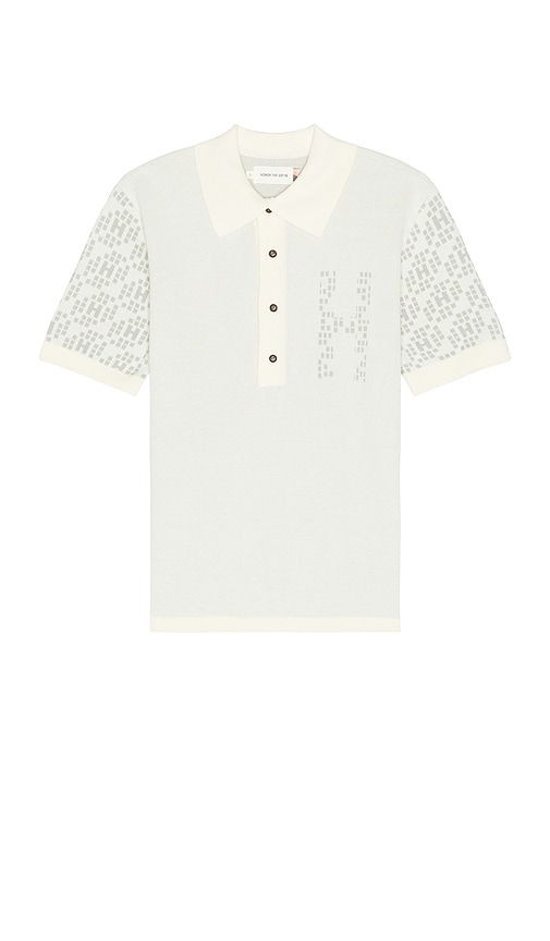 Shop Honor The Gift A-spring Knit H Pattern Polo In 白色