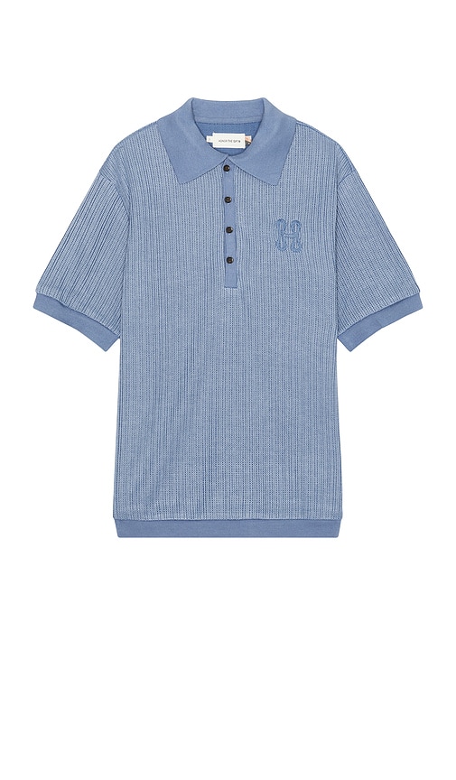 Shop Honor The Gift Knit Polo In 蓝色