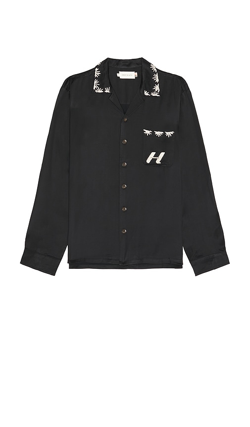 Shop Honor The Gift Palm Stitch Long Sleeve Button Up In 블랙