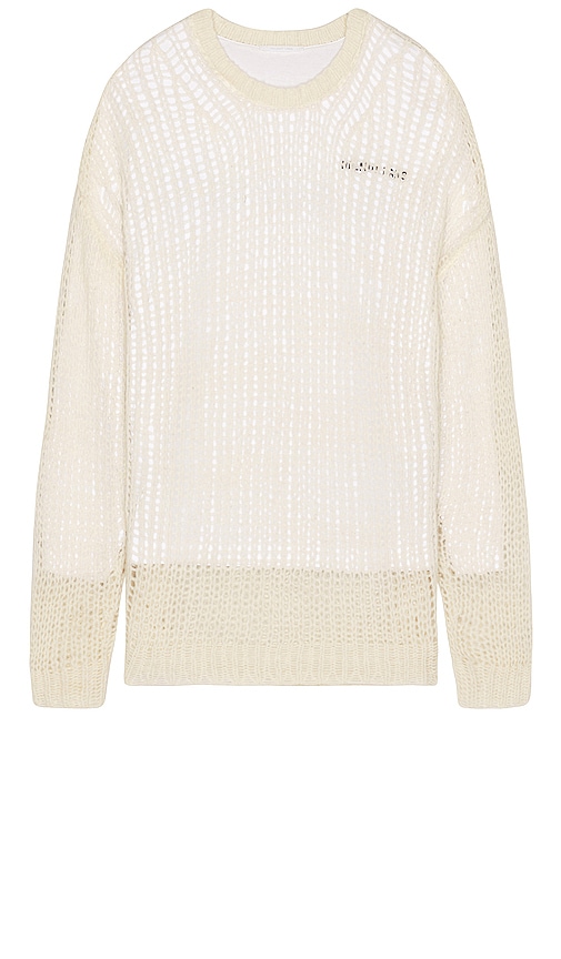 Helmut Lang Double Logo Crewneck in Ivory