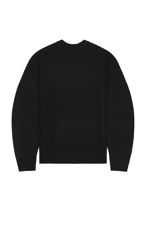 Helmut Lang Boiled Merino Wool Crewneck Sweater In Black