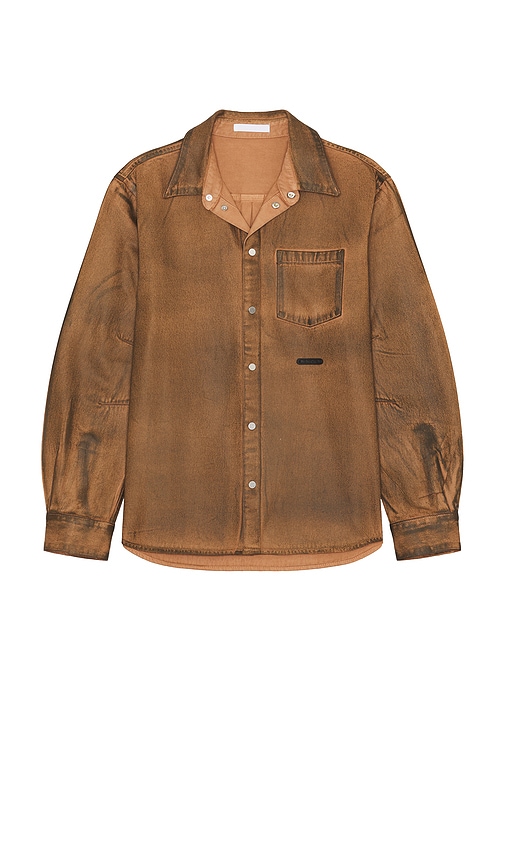 Shop Helmut Lang Curved Long Sleeve Shirt In Brown