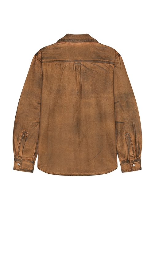 Shop Helmut Lang Curved Long Sleeve Shirt In Brown