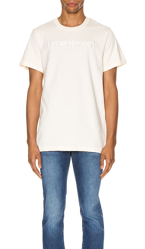 Helmut Lang Raised Embroidery Standard Tee In Pearl Revolve