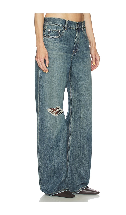 Helmut Lang Relaxed Destroyed Bootcut Jeans In Blue