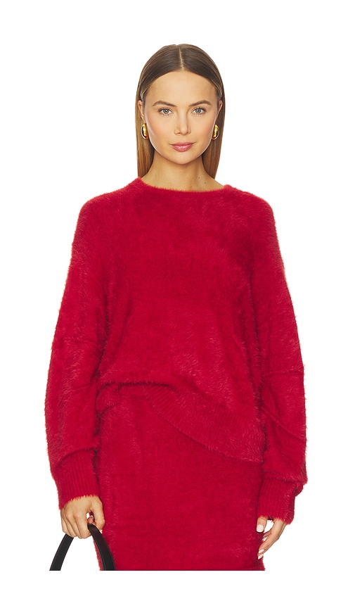 Helmut Lang Eyelash Crewneck Sweater In Red