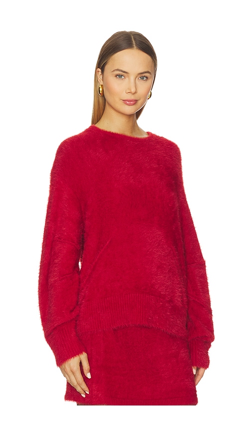 Helmut Lang Eyelash Crewneck Sweater In Red