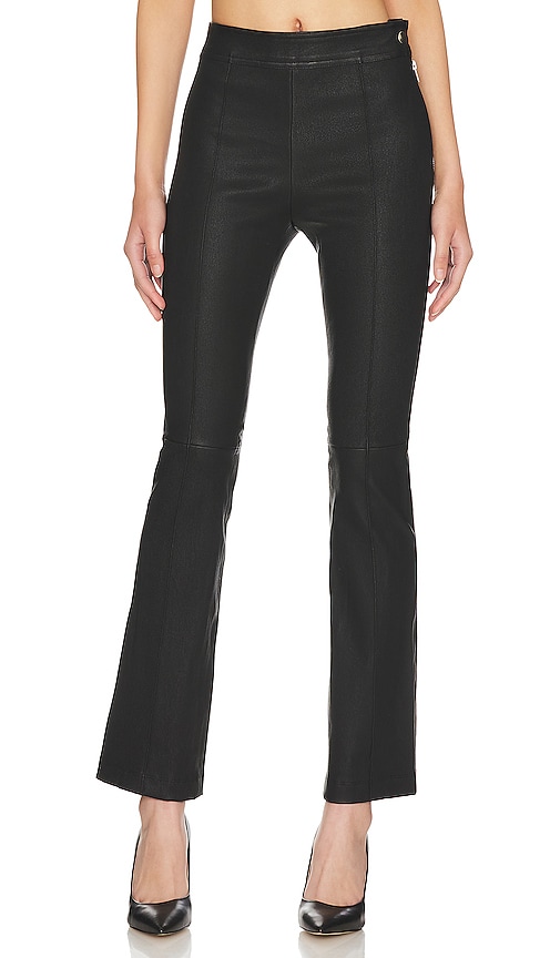 Helmut Lang Leather Crop Pants in Black.