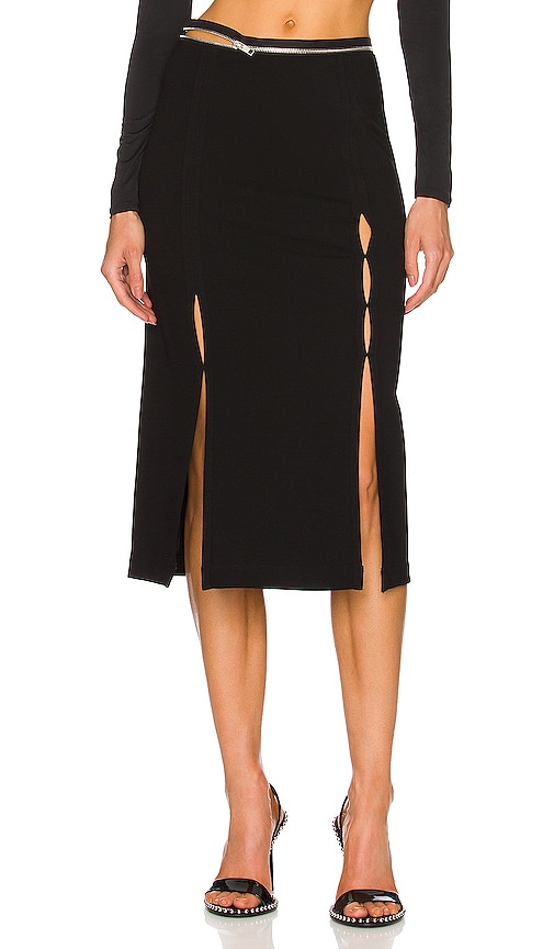 Helmut Lang Slit Skirt in Black | REVOLVE