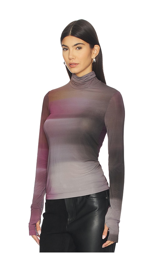  Helmut Lang Langärmeliges Rollkragenoberteil In Purple. Größe Xs. Also In Xxs. 