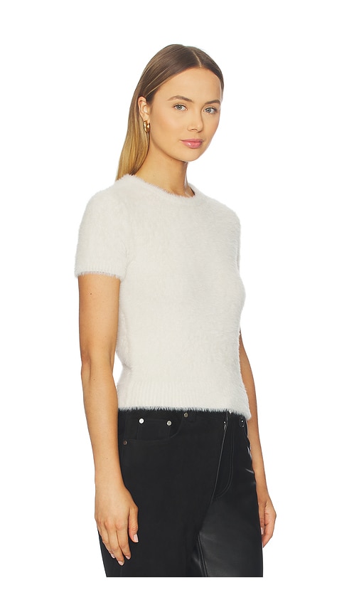 Helmut Lang Crop Eyelash Tee In White