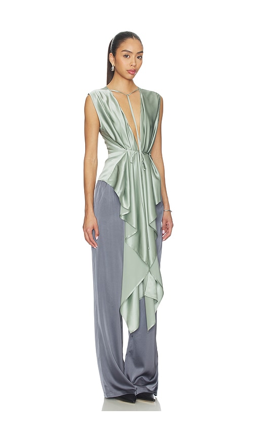  Helmut Lang Oberteil Scarf Drape In Sage. Größe Xs/s. Also In S/m, M/l. 