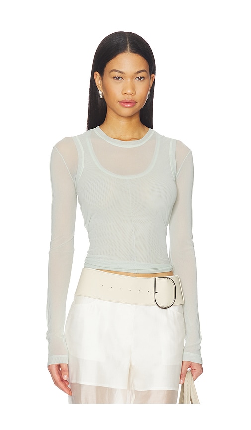 Helmut Lang Mesh Layered Long Sleeve Top