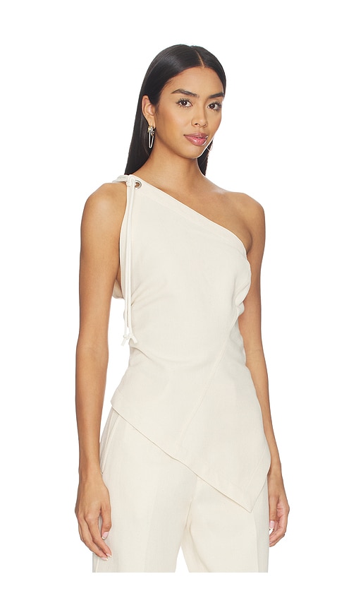 Helmut Lang Asymmetrical Sailor Top In Muslin