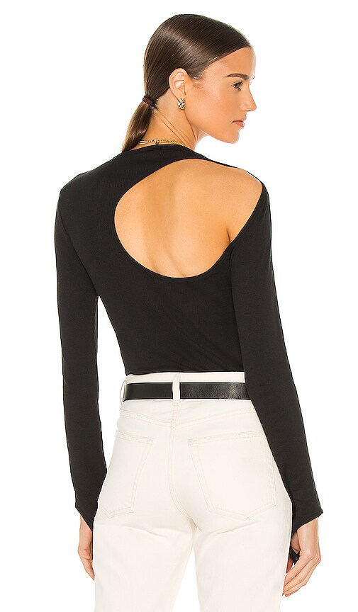 HELMUT LANG long sleeve open back blouse sale top Sz S