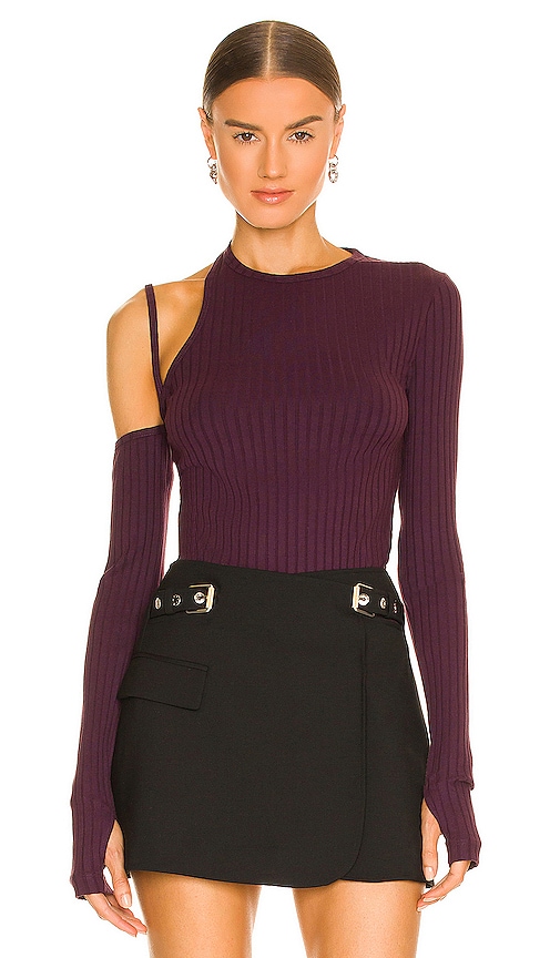 Helmut Lang Cutout Top in Mulberry | REVOLVE