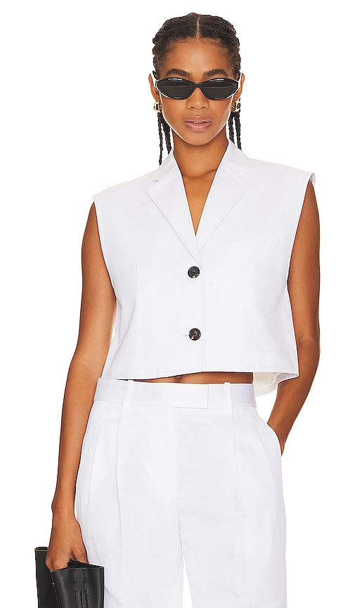 Shop Helmut Lang Cropped Vest In White