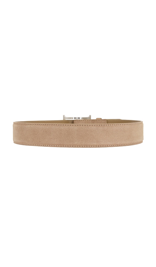 Helsa Logo Belt In Taupe Suede