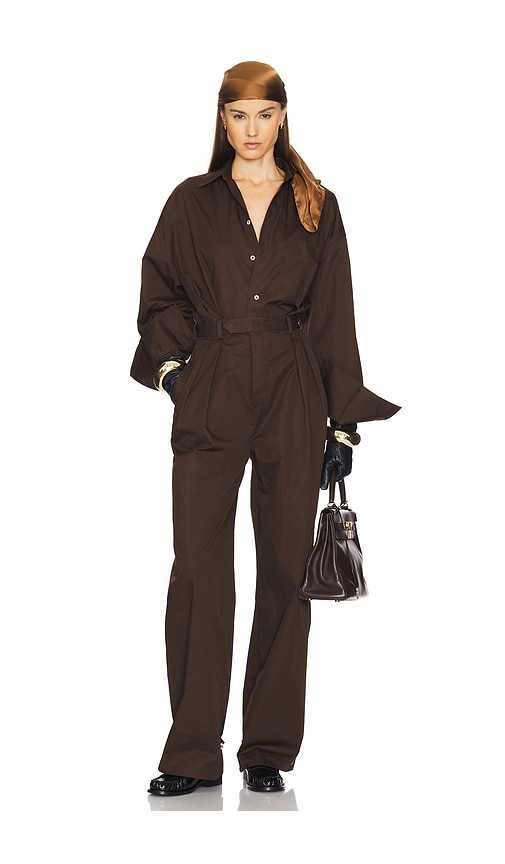 Helsa Paperbag Jumpsuit in Cacao