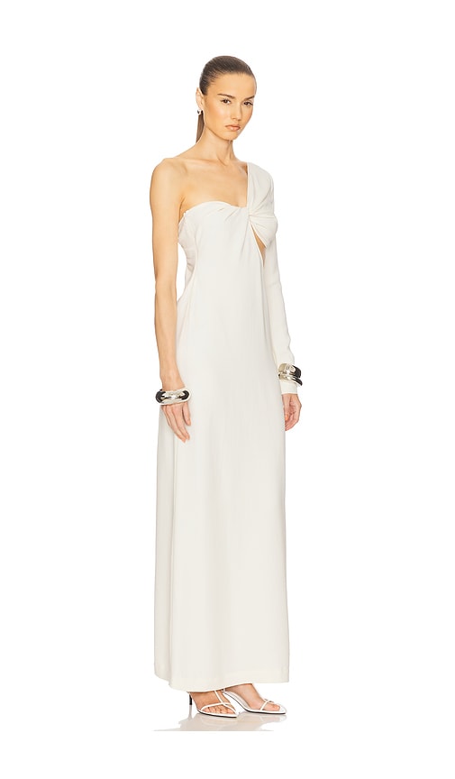 Shop Helsa The Corsico Draped Dress In 奶油色