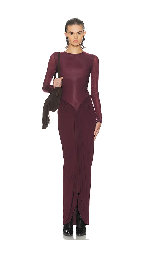 Helsa The Margot Dress In Burgundy