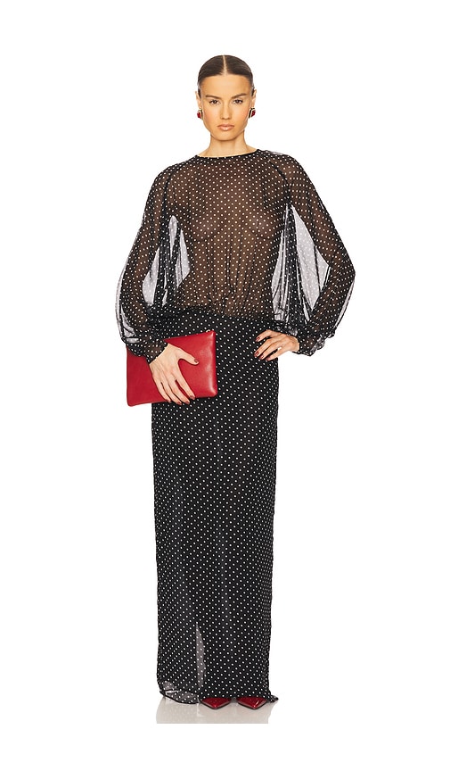 long gathered dress Self-Portrait Draped Dress main image 1