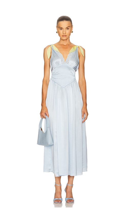 Helsa The Silk Celeste Dress In Blue