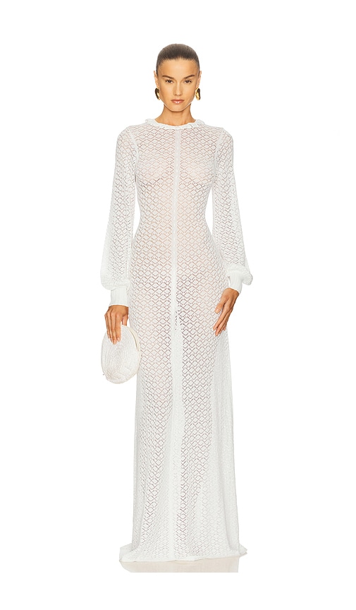 Angilique Ruffle Gown in Ivory. - size XL (also in L, M, S)
