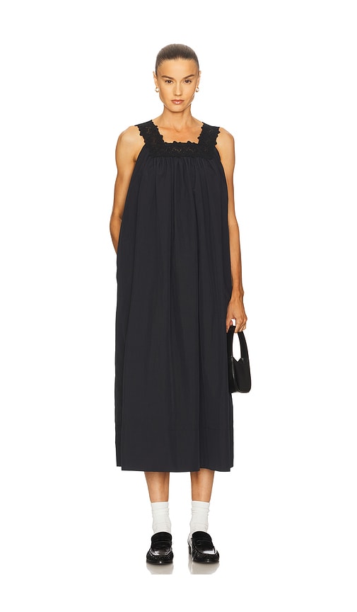 Helsa Midi Dress With Lace In Black