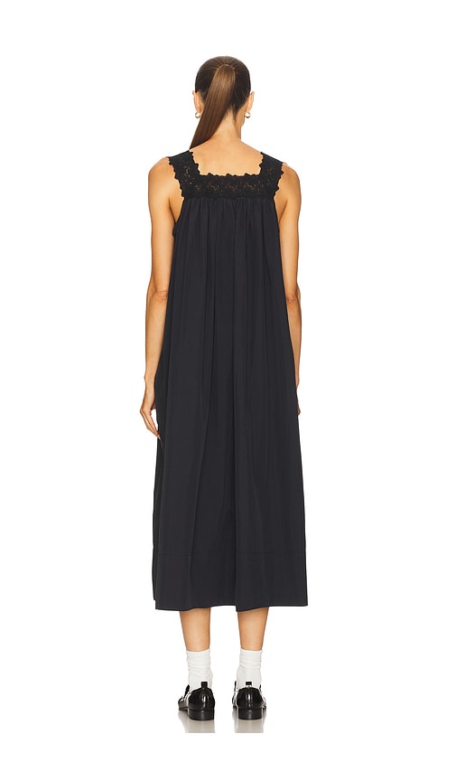  Helsa Vestido Midi Dress With Lace En Tech Poplin En Color Negro Talla L  (también En M, S, Xl, Xs). 