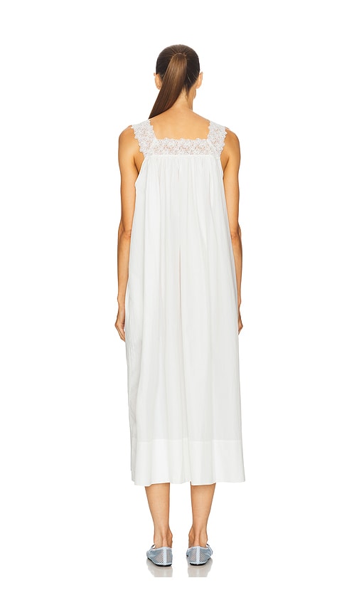  Helsa Kleid Midi Dress With Lace In Tech Poplin In White. Größe S. Also In Xs, M, L, Xl. 