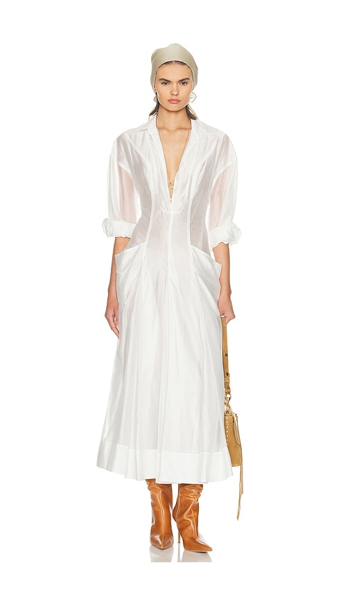 Helsa The Musee Midi Dress In White