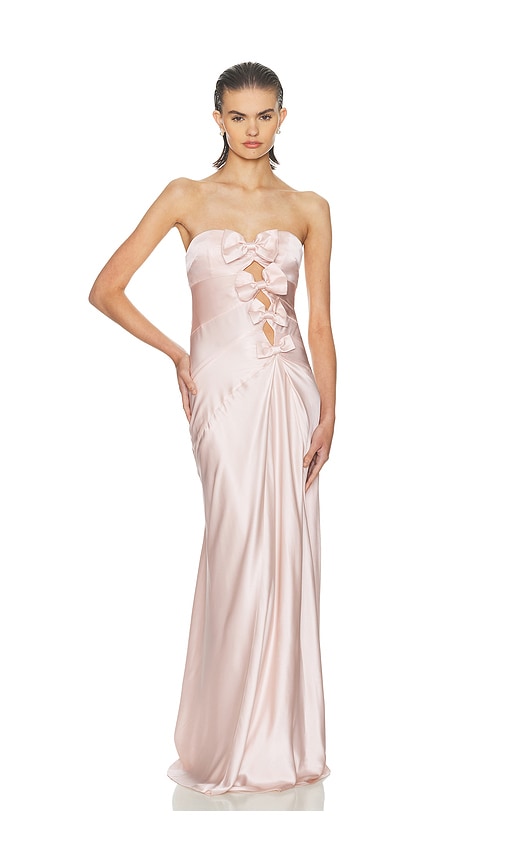Helsa The Silk Faye Dress In Pink