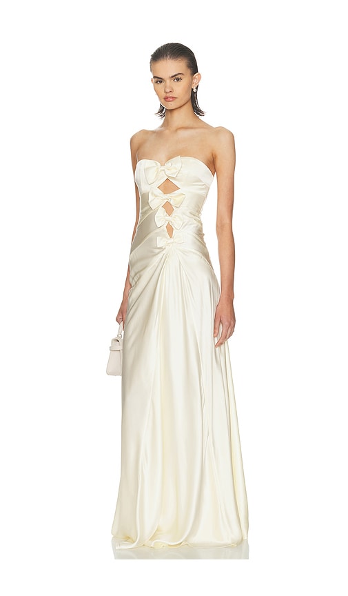 Helsa The Silk Faye Dress In White
