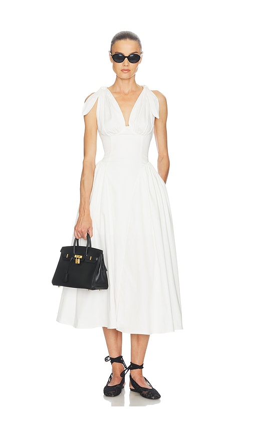 Fairweather Midi Dress in Stretch Cotton Sateen Helsa $349 